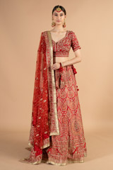 Red Embellished Lehenga4947 video